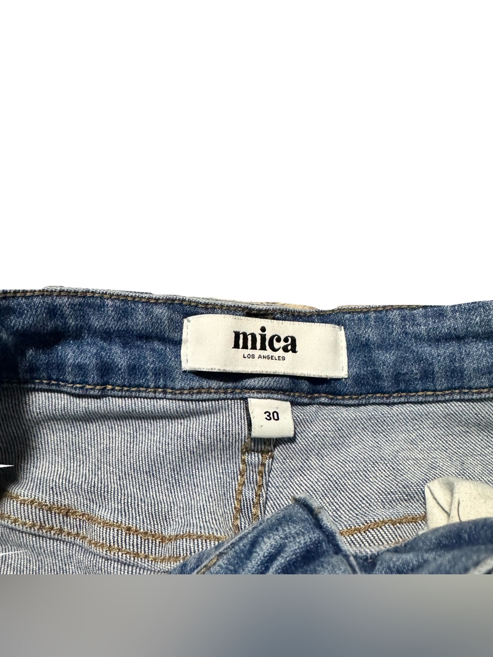 Mica High Rise Crop Flare Jeans Women's 30 Frayed Denim Light Wash Stretch - Picture 7 of 7